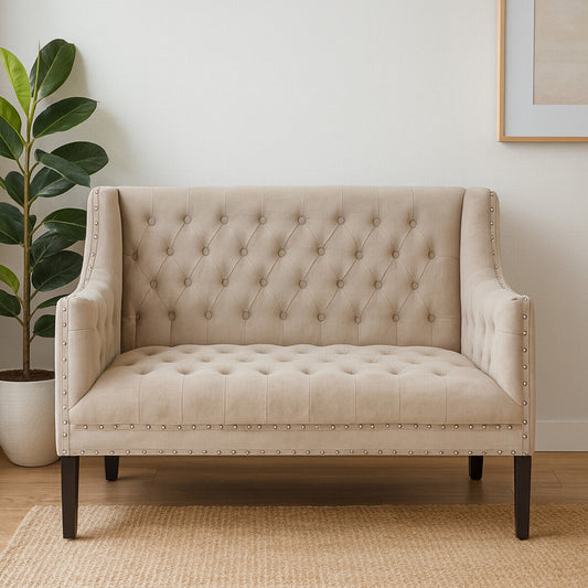 Regent Park Camel Velvet 2 Seat Sofa