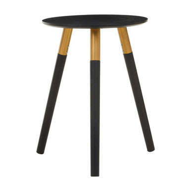 Black and Gold Round Side Table, Nostra