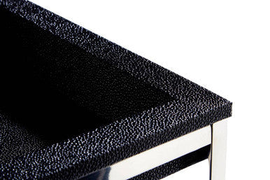 Nest of 2 Faux Shark Skin Top Nesting Tables with Stainless Steel Frame | Pacific