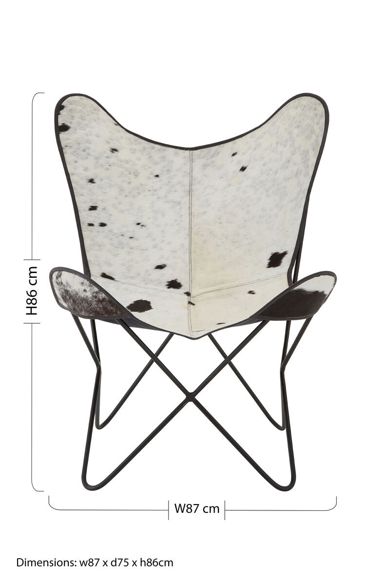 Black and White Cowhide Butterfly Chair | Buffalo