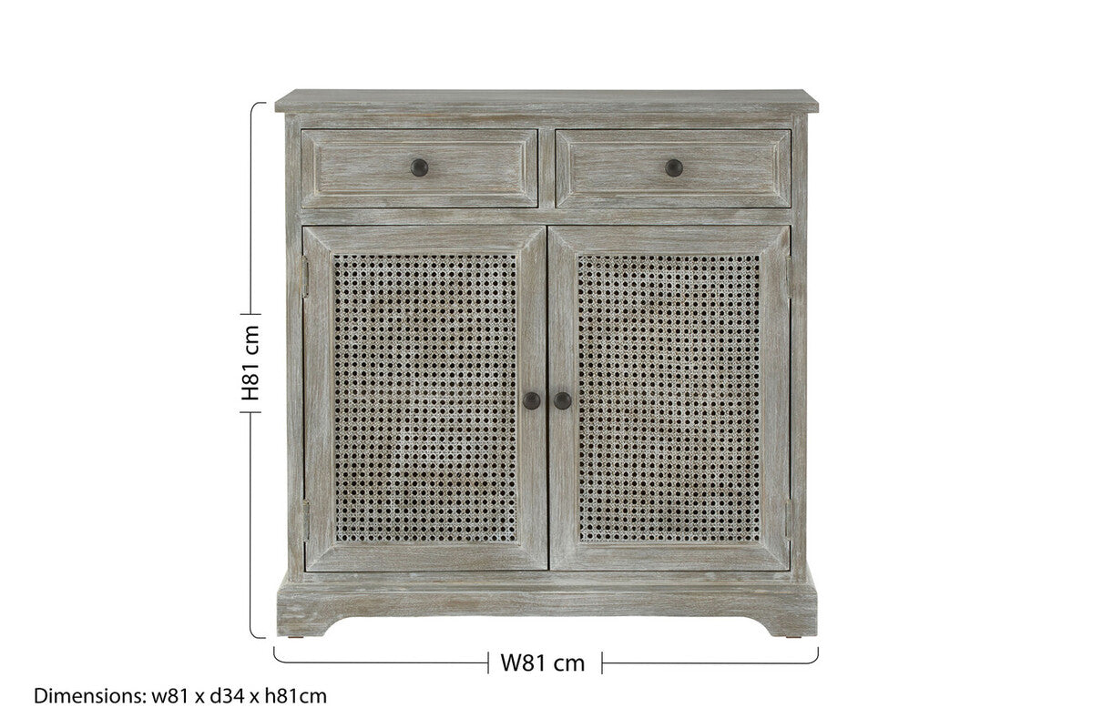 Grey Wash Lattice Two Door Sideboard, Heritage