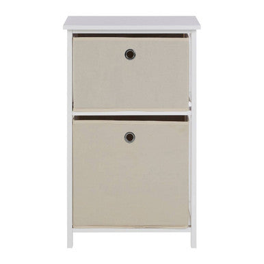 2 Natural Fabric Drawers Cabinet | Lindo