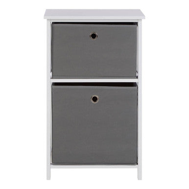 2 Grey Fabric Drawers Cabinet | Lindo