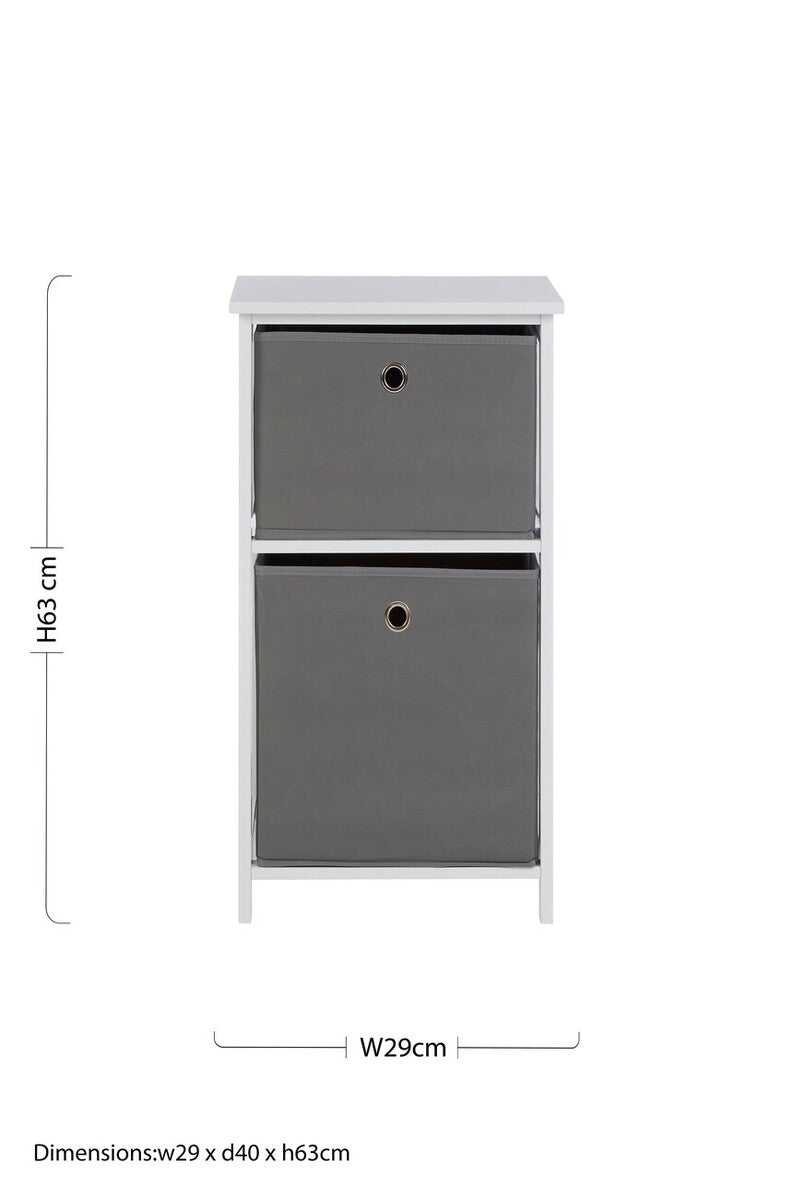 2 Grey Fabric Drawers Cabinet | Lindo