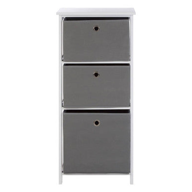 3 Grey Fabric Drawers Cabinet | Lindo