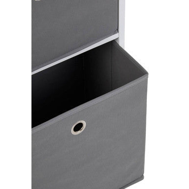 3 Grey Fabric Drawers Cabinet | Lindo