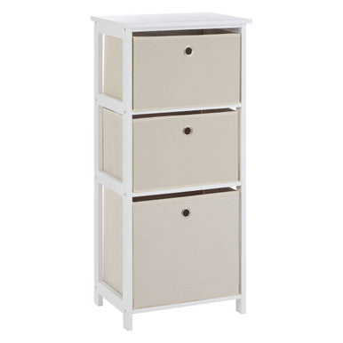 Lindo 3 Natural Fabric Drawers Cabinet