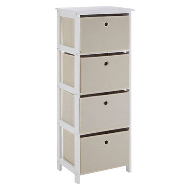4 Natural Fabric Drawers Cabinet | Lindo