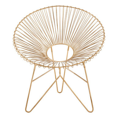 Templar Gold Iron Occasional Chair with Metal Frame