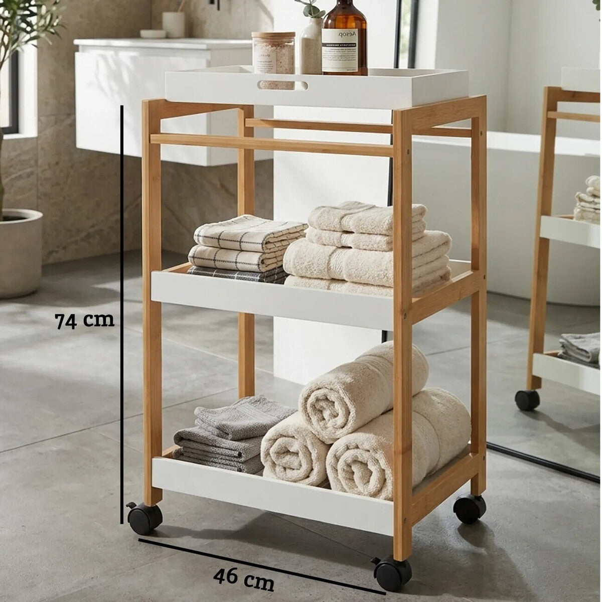 3 Tier Rectangular Storage Trolley | Nostra