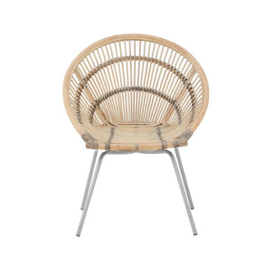 Lagom White Washed Natural Rattan Chair