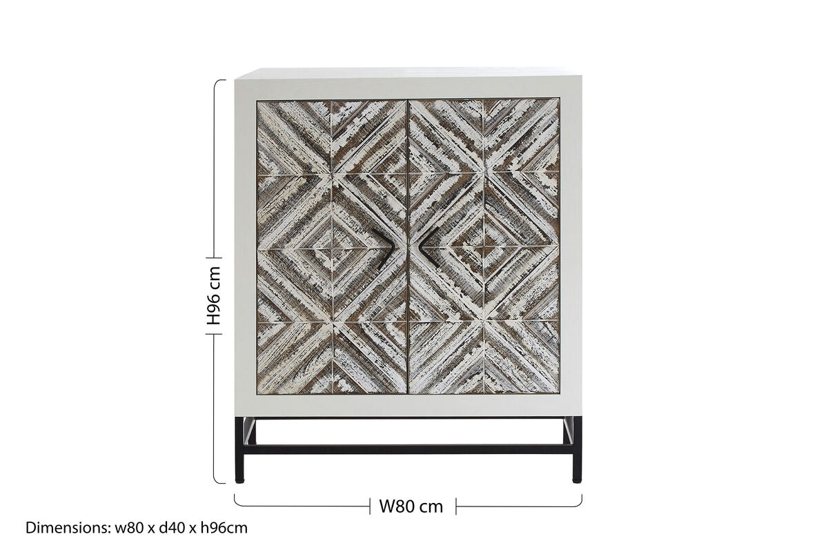 Rustic Chevron 2 Door Cabinet | Lombok