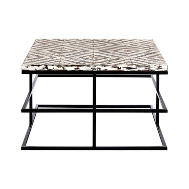 Black Rustic Chevron Square Coffee Table | Lombok