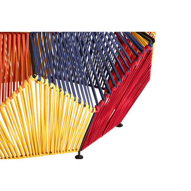 Multicoloured Woven Hexagon Base Coffee Table with Mango Wood Top | Fusion