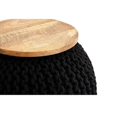 Black Knitted Pouffe | Fusion