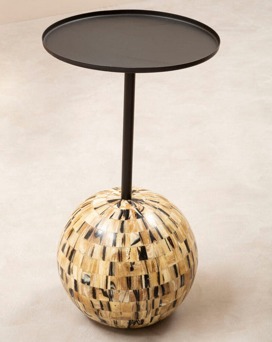 Round Side Table with Globe Base, Rova