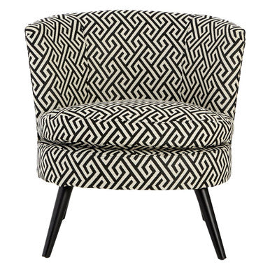 Regent Park Greek Key Design Round Accent Chair
