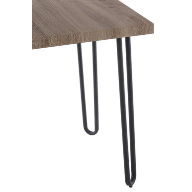 Natural Wooden Top Side Table with Hairpin Metal Legs | Borough