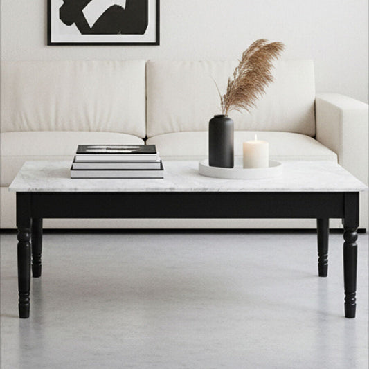 Henley White Marble and Black Frame Coffee Table