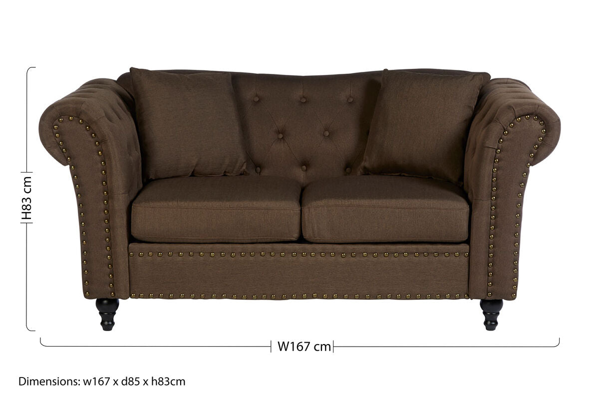 Fable 2 Seat Natural Chesterfield Sofa