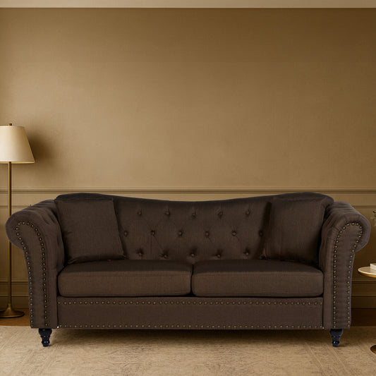Fable 3 Seat Natural Chesterfield Sofa