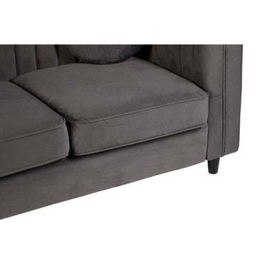Farah Two Seat Grey Velvet Sofa
