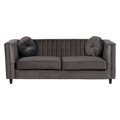 3 Seater Grey Velvet Sofa | Farah