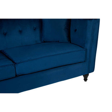 Ferris Three Seater Navy Blue Velvet Sofa