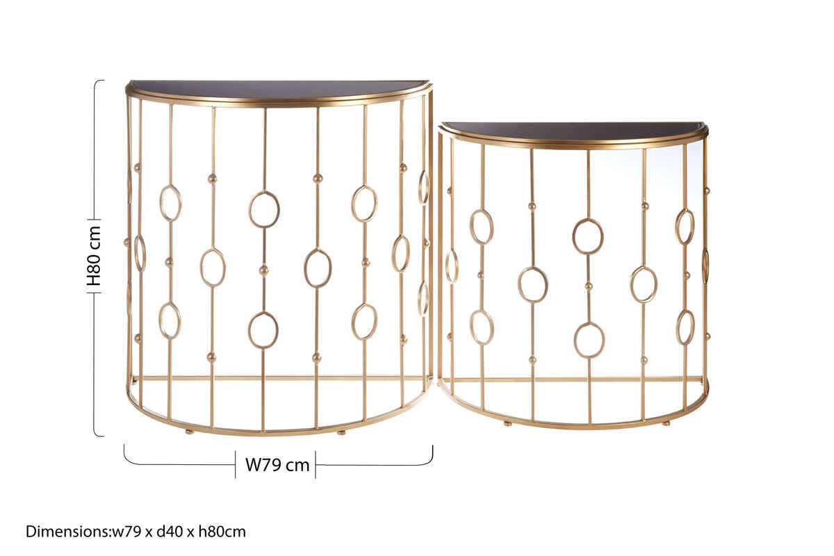 Faiza Set of 2 Art Deco Console Tables