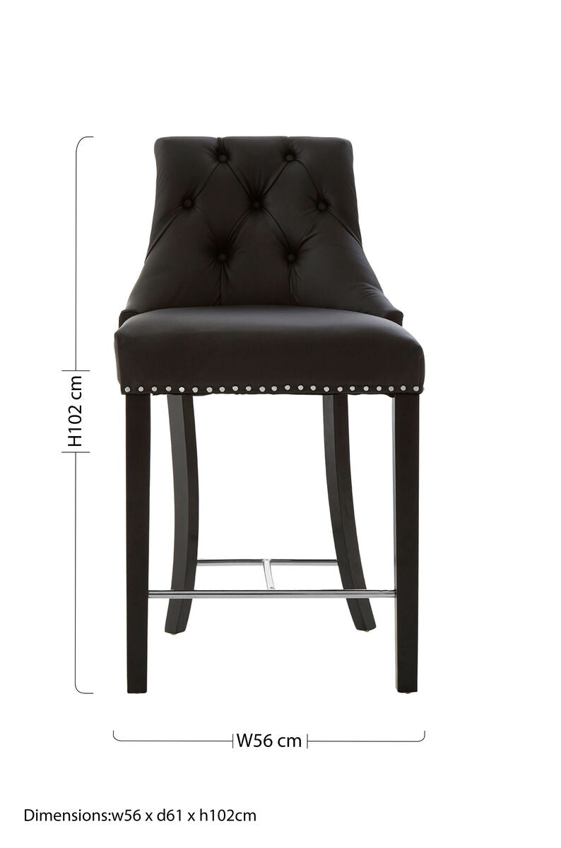 Black Faux Leather Bar Chair | Regents Park