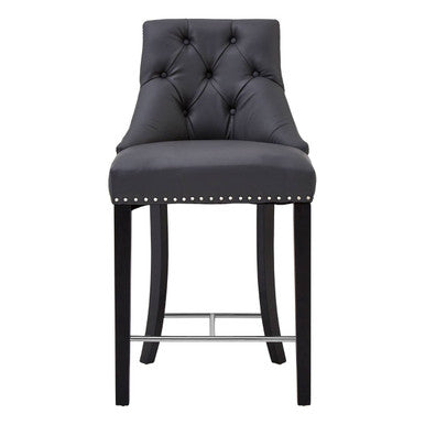 Grey Faux Leather Bar Chair | Regents Park
