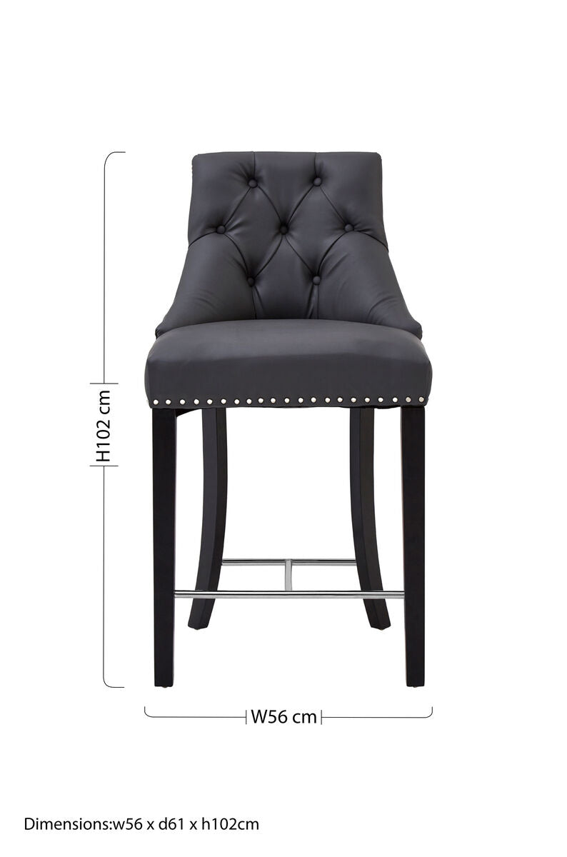 Grey Faux Leather Bar Chair | Regents Park