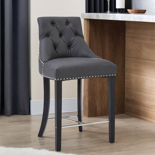 Regents Park Grey Faux Leather Bar Chair