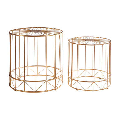 Gold Sunburst Tops Design Side Tables with Gold Meta Frame | Lexi