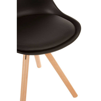 Stockholm Black Padded Seat Dining Chair