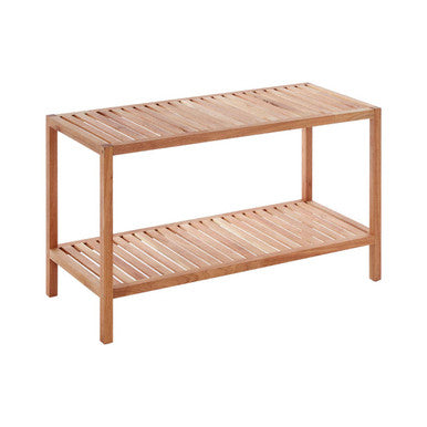 ARLA Walnut Wood Two Tier Storage Shelf Unit