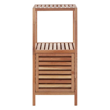 ARLA Two Tier Walnut Wood Bathroom Shelf Unit