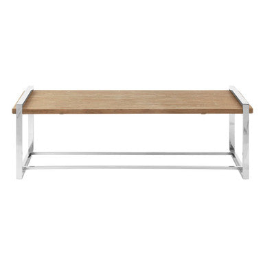 Natural Rectangular Coffee Table with Recycled Elm Wood Top | Menteng