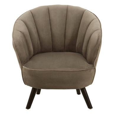Regents Park Grey Velvet Chair with Channel Tufting