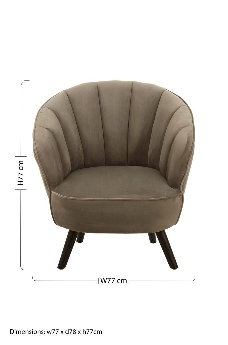Regents Park Grey Velvet Chair with Channel Tufting