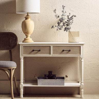 Heritage 2 Drawers White Console Table