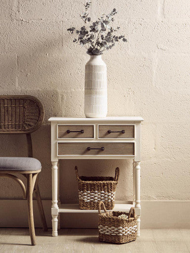 Heritage 3 Drawers Pearl White Console Table
