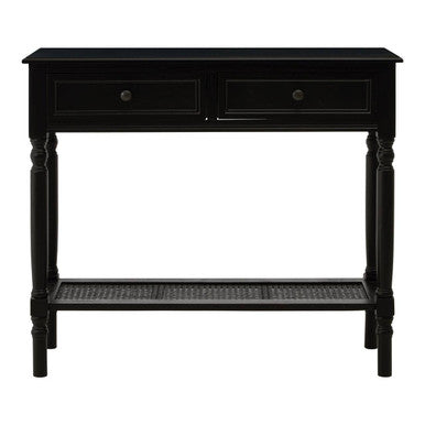Heritage Two Drawer Black Finish Console Table