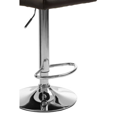 Black Seat Bar Stool with Chrome Base | Baina