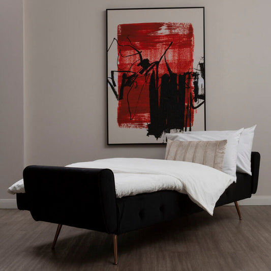 Hayton Black Velvet Sofa Bed