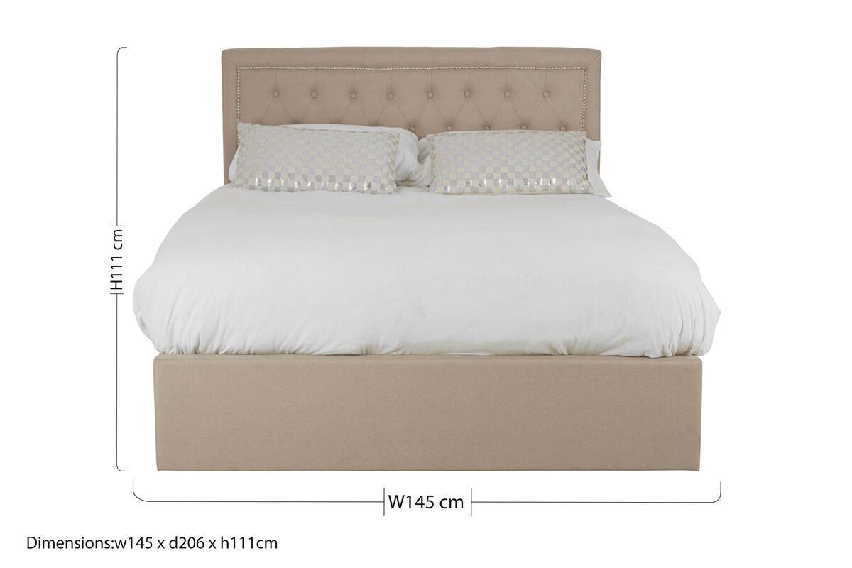 Beige Ottoman Double Bed | Hannah