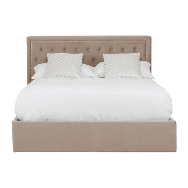 Mink Velvet Ottoman King Bed | Hannah