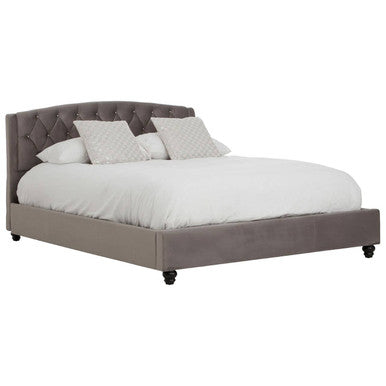 Josephine Grey Velvet King Bed