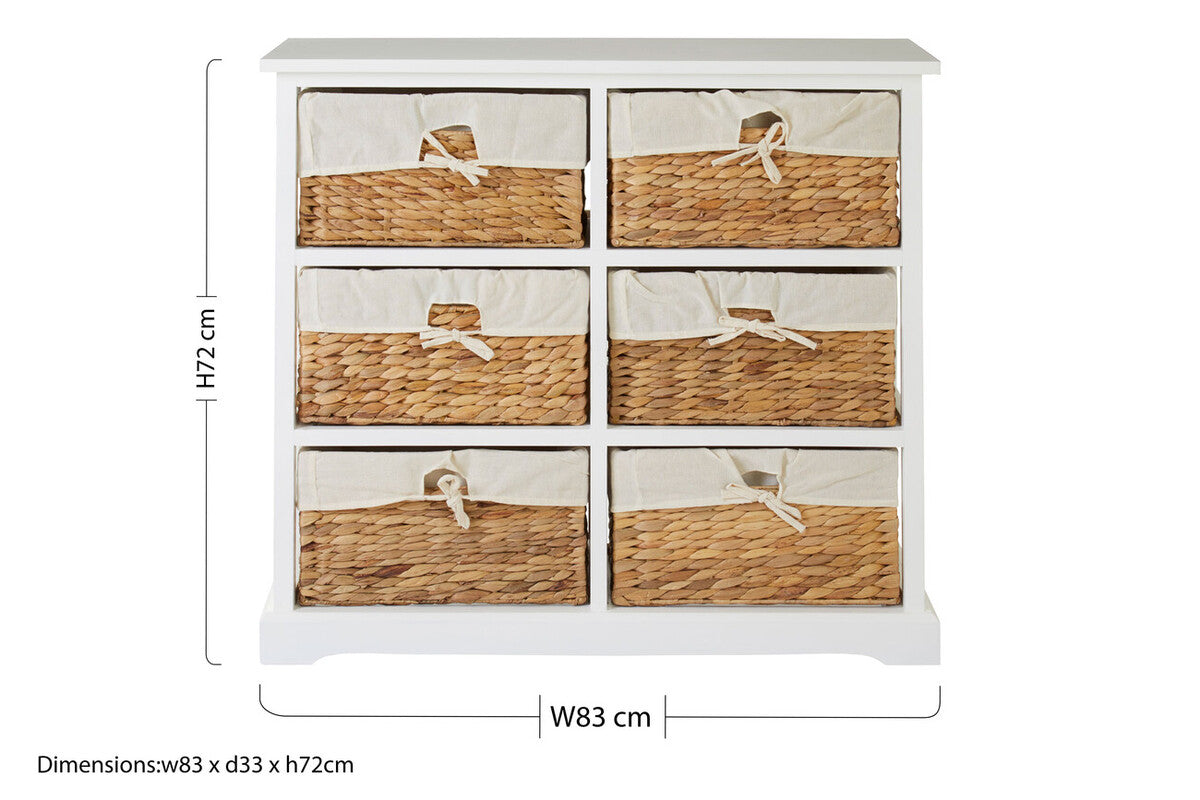 Ashby 6 Seagrass Drawer Chest.