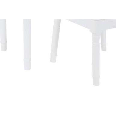 White Children Dressing Table and Stool with Heart-Shaped Mirror, Kids